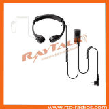 Two Way Radio Tactical Throat Microphone with Acoustic Tube Earphone