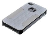 Premium Chrome Aluminum Skin Hard Back Case Cover for Apple iPhone 4 4G 4s Silver