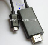 Mhl Cable for Mobile Phone Micro USB to HDMI Mhl Cable (MHL004)