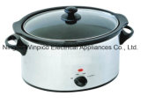 4.5L (5.10QT) Slow Cooker, Stainless Steel, Oval Shape