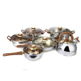 Jp-Ss02bk 10PCS Stainless Steel Cookware/Cooking Pot Set with 2.5L Kettle