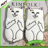Lovely White Cat 3D Silicon Cell Phone Cover for iPhone6 6s (RJT-0165)