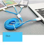 3 in 1 Flat Charging USB Cable for Mobile Phone 1.20m