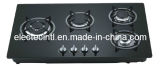 Built in Gas Hob with 4 Burners and Tempered Black Glass Panel, Auto Pulse Ignition, (GH-G824E)