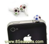Multicolor Rhinestone Beads 3.5mm Dust Dustproof Plug iPhone/ iPad Earphone Stopper Decor Ornament 19x14mm (3/4