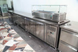 2230mm Stainless Steel Counter Refrigerator with Solid Door