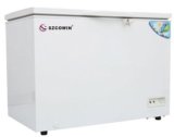 Free Standing Double Door Solar Refrigerator Deep Freezer with AC Adaptor