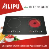Plastic Housing Double Zone Touching Screen Induction Infrared Cooker 3.6kw