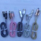 2 in 1 Weave USB Data Charger Cable for iPhone6 for Samsung
