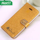 Luxury PU Leather Mobile Phone Diamond Cover for iPhone 4 5 6 Plus