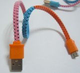 USB Zipper Cable for iPhone/Micro USB/Mini USB (OBC-ZP018)