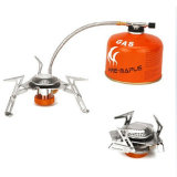 Outdoor Camping Gas Stove, Backpacking Picnic Steel Gas Stove Portable