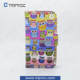 OEM Custom Design PU Leather Cell Phone Cover Mobile Phone Cover for Samsung Galaxy S4 (owl 04)