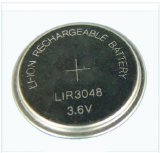 3.6V Lithium Rechargeable Button Cell Battery Lir3048