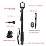 Yunteng Selfie Stick for Cell Phone with Bluetooth Remote Control and Gopro Screw