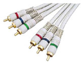 Component Audio/Video Cable (1-VIDEO+2-AUDIO) Moulded 3RCA Plugs to 3RCA Plugs