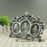 3 Opens Baroque Style Silver Color Resin Triple Picture Frame Free Sample