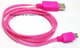 Red Color LED Fiber Charging Data USB Cable (RHE-A1-007)