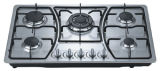 Gas Hob with Five Burners and Stainless Steel Panel (GH-S805E)