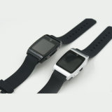 Smart Watch with Stainless Steel Shell and Leather Strap