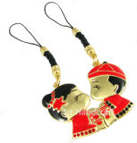 Mobile Phone Strap with Enamle Paint Charm (AMPC1303)