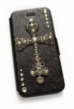 Crystal Cool Cross Leather Phone Case for iPhone (MB1237)