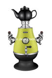 3.2L Stainless Steel Samovar (with thermometer and porcelain/glass teapot) [T25D Ss Tray & Handle]