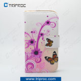 OEM Custom Drawing PU Leather Cell Phone Cover for Samsung Galaxy S4 (Butterfly 04)