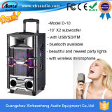 fashion Designe 10 Inch Outdoor Rechargeable Speaker with USB / Wireless Mic