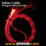 Micro USB Data Cable with LED Visible Light Sync Charger for Samsung Mobile Cell Phone