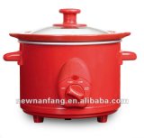 1.5qt Red Slow Cooker, with Red Ceramic Inner Pot