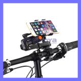 360 Degree Rotating Multifunction 2 in 1 Universal Mobile Phone Bike Holder with Flashlight Clamp