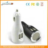 2016 Mobile Phone Accessories for Dual USB Car Adapter, 2A USB Car Phone Charger with LED Light