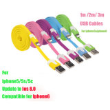 Colorful Noodle Flat Mobile Phone USB Cable for iPhone6&5