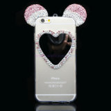 Gradient Heart Shape Mirror Cell/Mobile Phone Cover/Case for iPhone 5/6/6plus