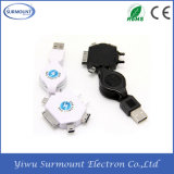 Wholesale Retractable 5 in 1 USB Cable for Mobile Phone (YW-301)