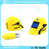 Custom Yellow Helmet USB Flash Drive with Logo (ZYF1024)