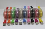 Luminated Smile Face 1m 3ft LED Light Micro USB V8 Flat Visible Flashing Noodle Data Charger Cable for Sam S3 S4 HTC Nokia