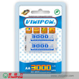 Ultra-Low Self-Discharge Ni-MH AA 3000mAh Rechargeable Battery (VIP-AA-3000)