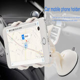 Small Universal Car Suction Cup Mobile Phone Holder for Car with Double Clip Support Mobile Phone
