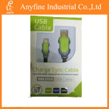 Hot Sell Green Micro V8 USB Cable with Good Quality (AF017)