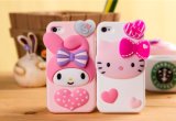 2014 3D Pink Hot Silicone Mobile Phone Case (BZ-MC017)