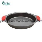 Aluminum Carbon Steel Non-Stick Round Pan with Silcone Handle