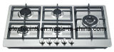 Gas Stove with 5 Burners and Stainless Steel Panel, 1.5V Battery Pulse Ignition (GH-S985C-2)