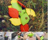 Leaf Shape Portable Silicone Travel Collapsible Folding Cup Home Kitchen Cookie Appliance