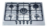 Gas Hob with 5 Burners and 1.5V Battery Pulse Ignition, Cast Iron Pan Support (GH-S725C)