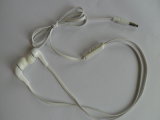 Flat Cable Handfree Stereo Earphone with Standard Auto-Selection