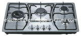 Gas Stove with Four Burners and Stainless Steel Panel and Enamel Pan Support, Flame Failure Safety for Choice (GH-S804E)