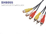 Audio 3RCA to 3RCA Cable with RoHS Compliant (SH8055)