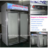 Vertical Bagged Ice Refrigerator Indoor Use with 2 Glass Doors